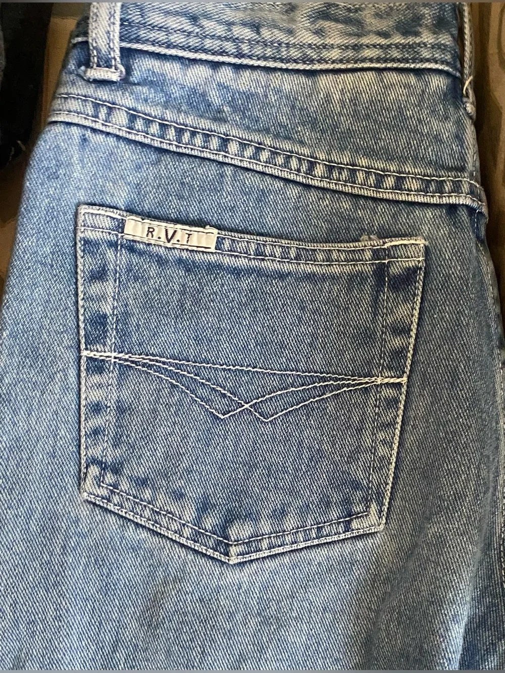 Classic Y2K Vintage RVT Teen  Blue Denim Jeans with Leopard Cuff  Girls size 16